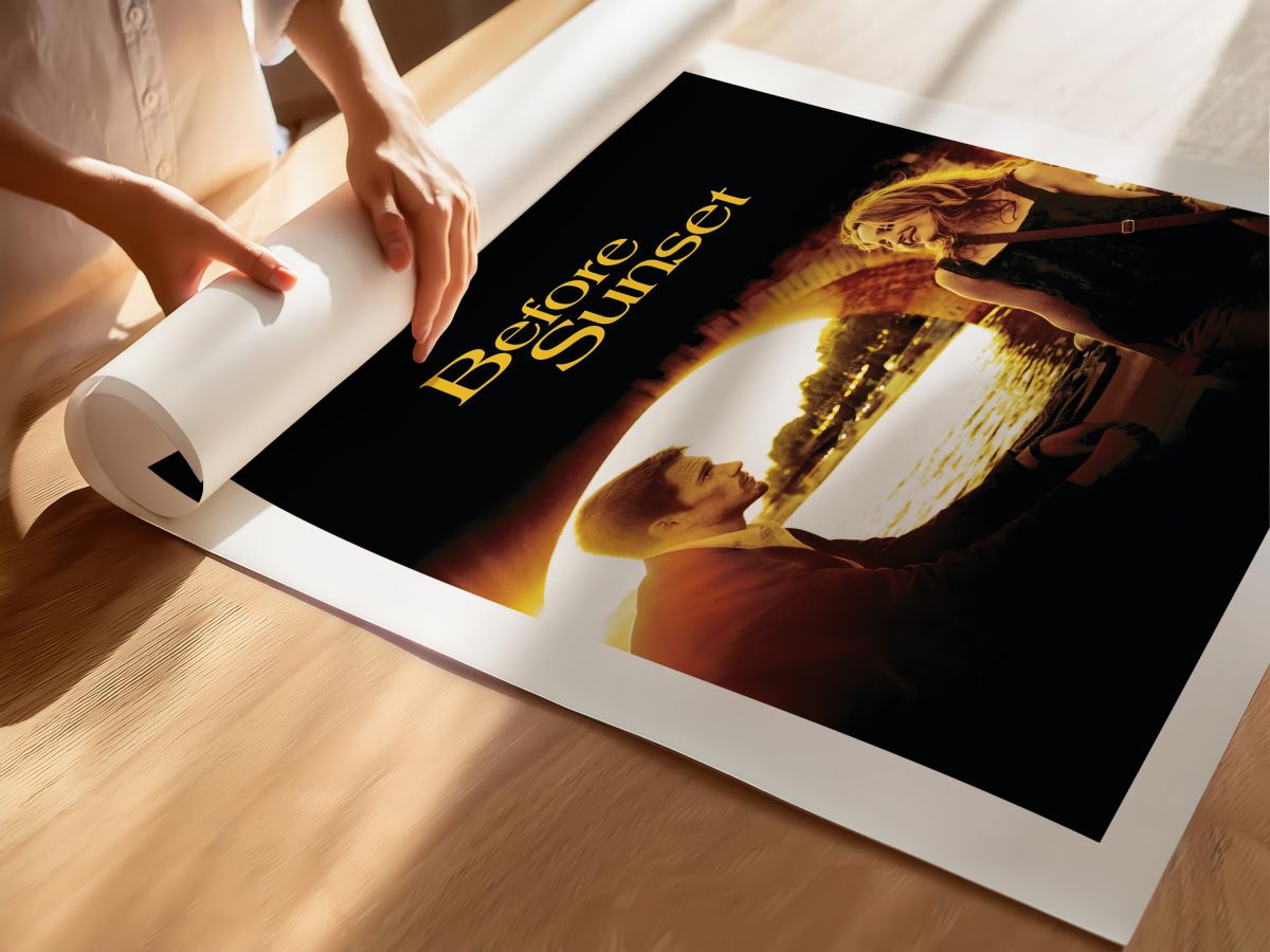 Before Sunset (2004) Film Posteri, rulo yapılmış çerçevesiz poster