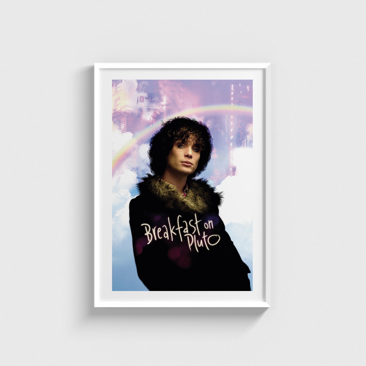 Breakfast on Pluto film posteri, beyaz çerçeveli tablo