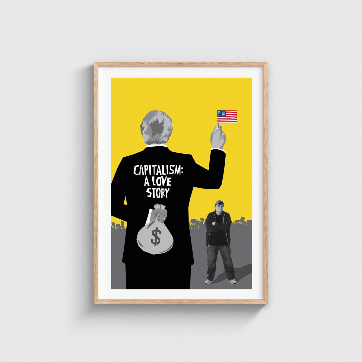 Capitalism A Love Story film posteri, ahşap çerçeveli tablo