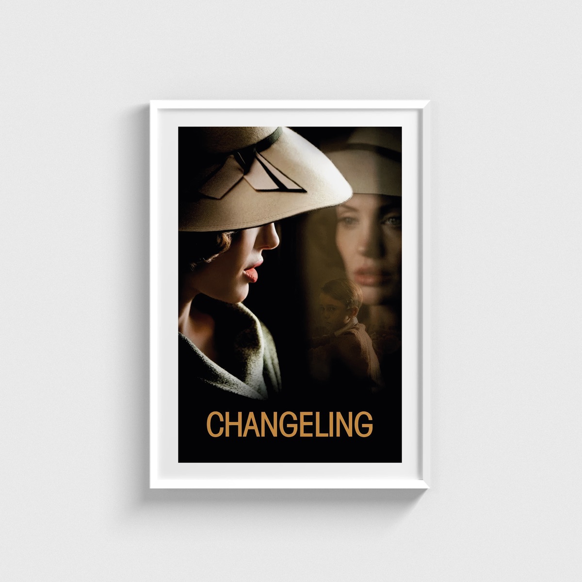 Changeling film posteri, beyaz çerçeveli tablo