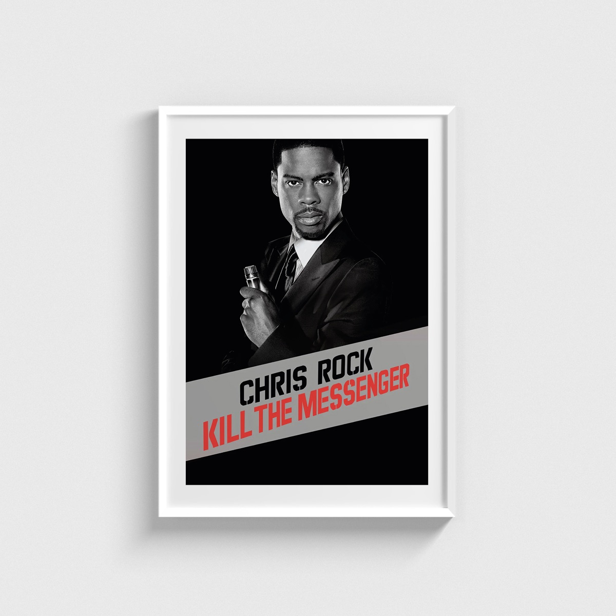 Chris Rock Kill the Messenger film posteri, beyaz çerçeveli tablo