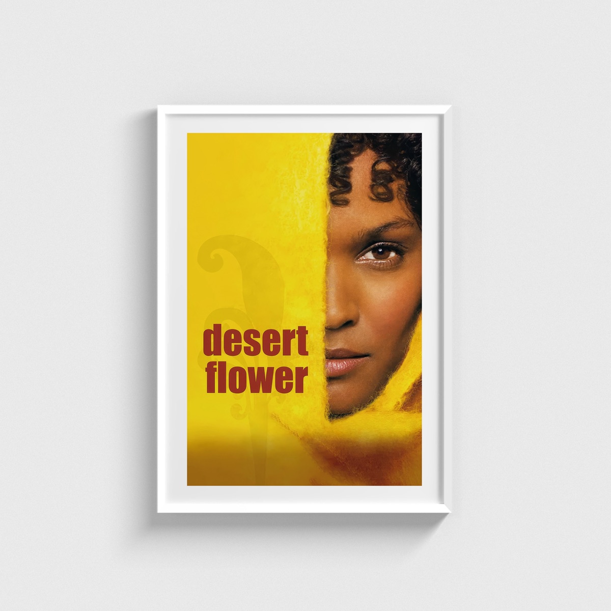 Desert Flower film posteri, beyaz çerçeveli tablo