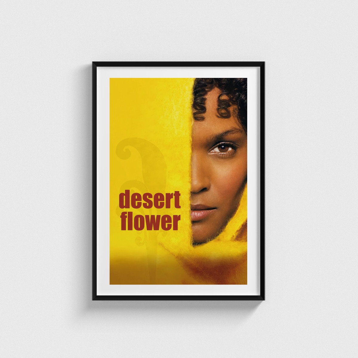 Desert Flower film posteri, siyah çerçeveli tablo