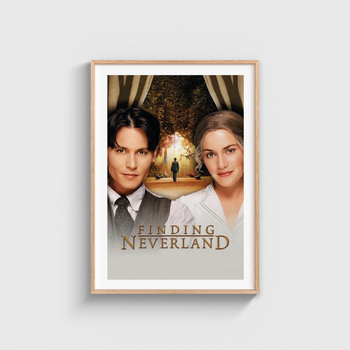 Finding Neverland film posteri, ahşap çerçeveli tablo