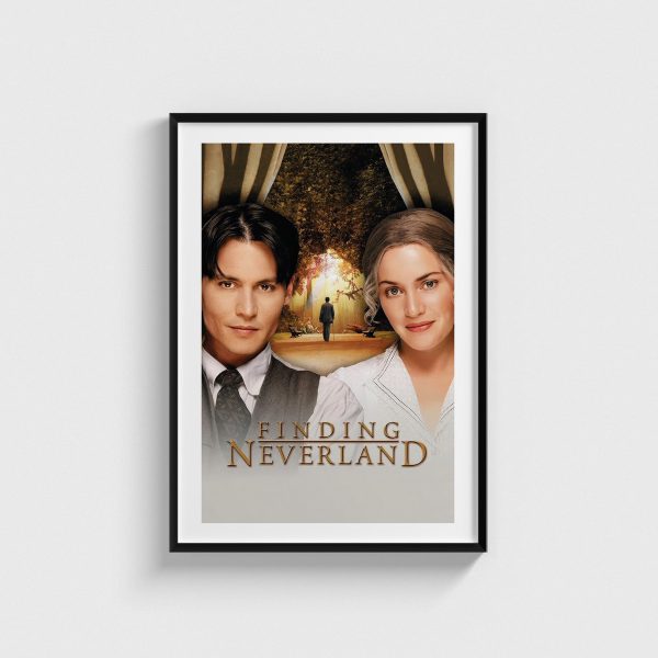 Finding Neverland film posteri, siyah çerçeveli tablo