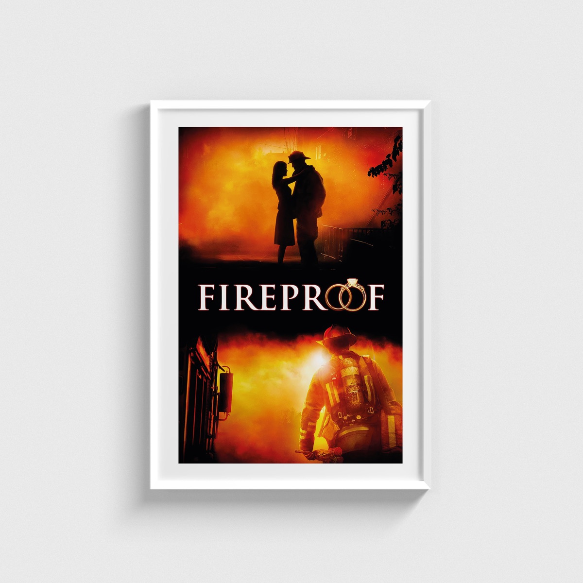 Fireproof film posteri, beyaz çerçeveli tablo
