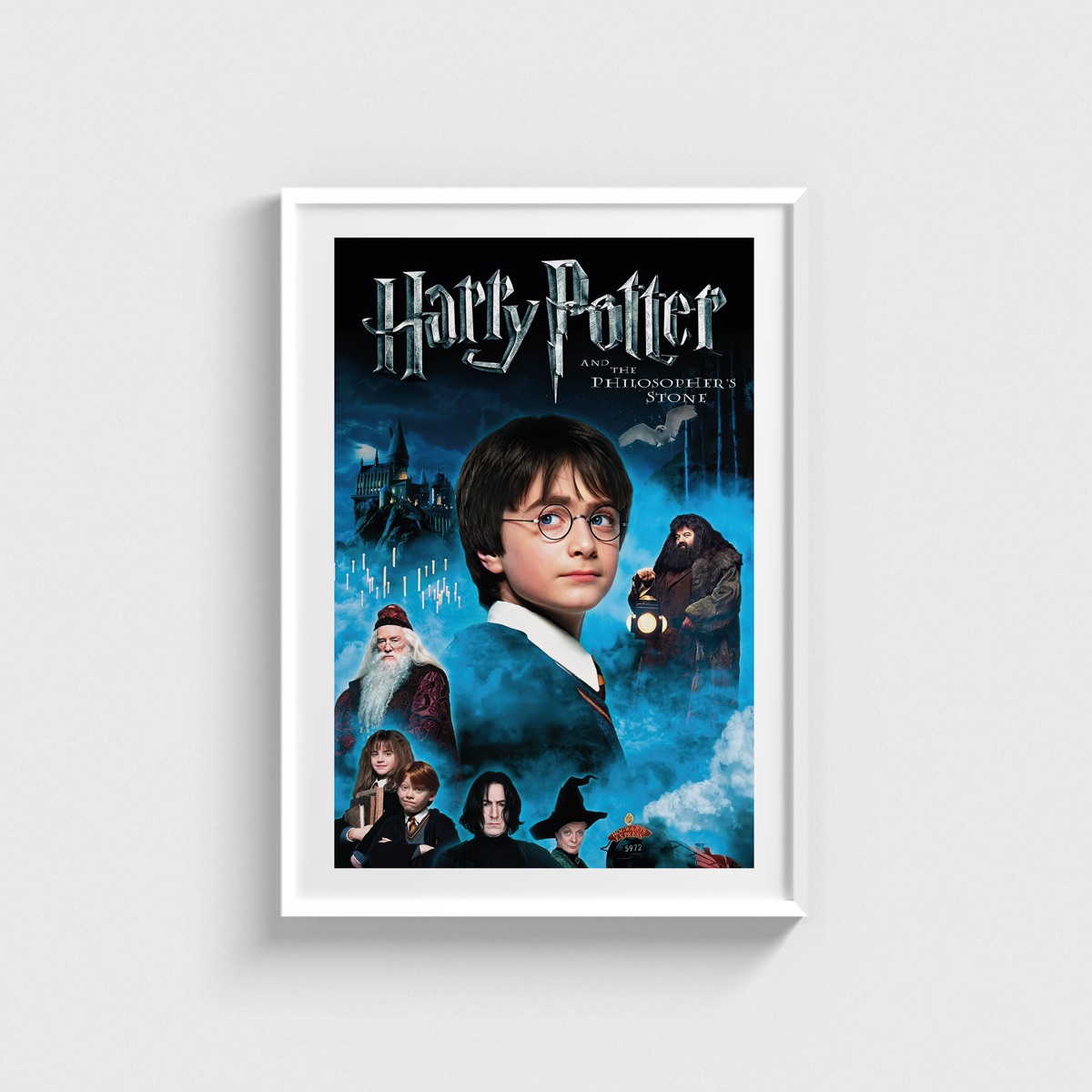 Harry Potter and the Philosopher's Stone film posteri, beyaz çerçeveli tablo
