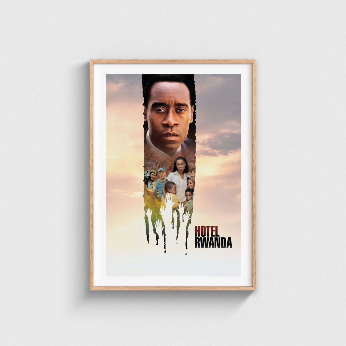 Hotel Rwanda film posteri, ahşap çerçeveli tablo
