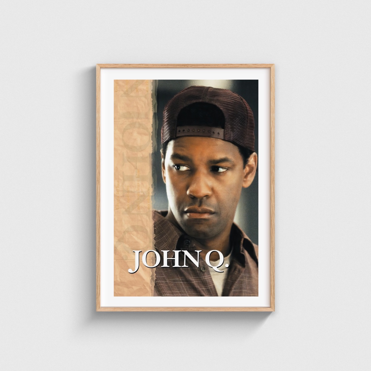 John Q film posteri, ahşap çerçeveli tablo