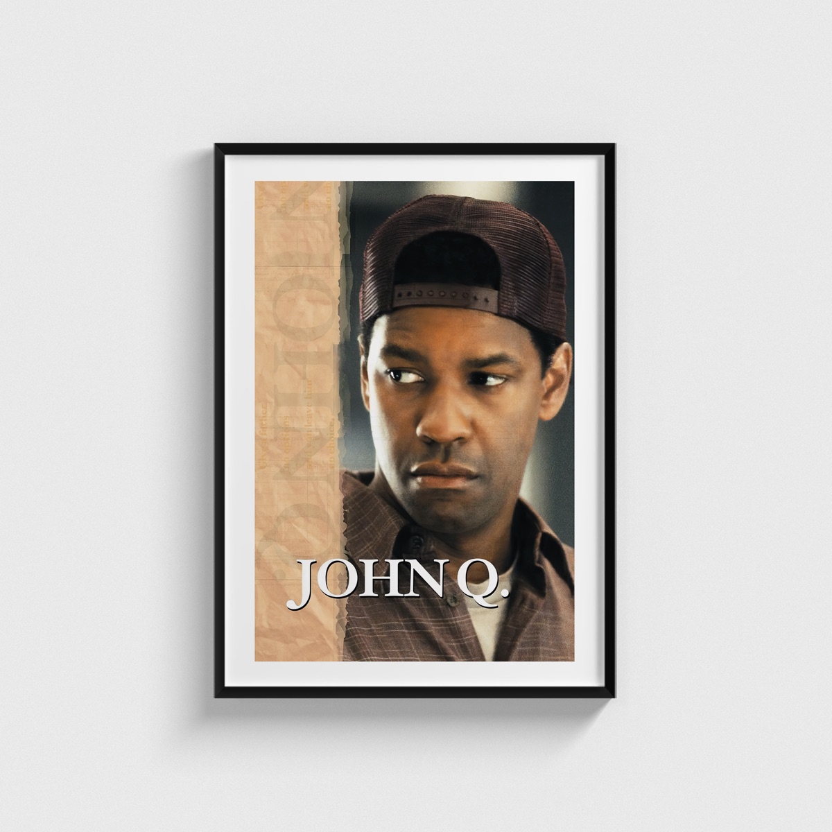 John Q film posteri, siyah çerçeveli tablo