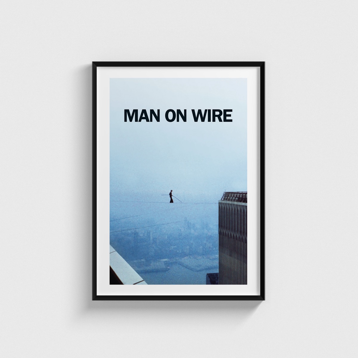 Man on Wire film posteri, siyah çerçeveli tablo