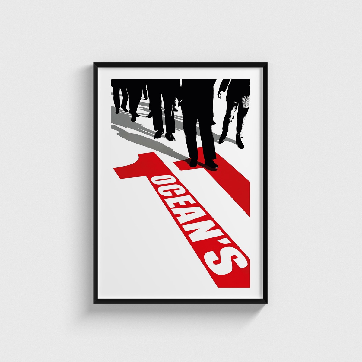Ocean's Eleven film posteri, siyah çerçeveli tablo