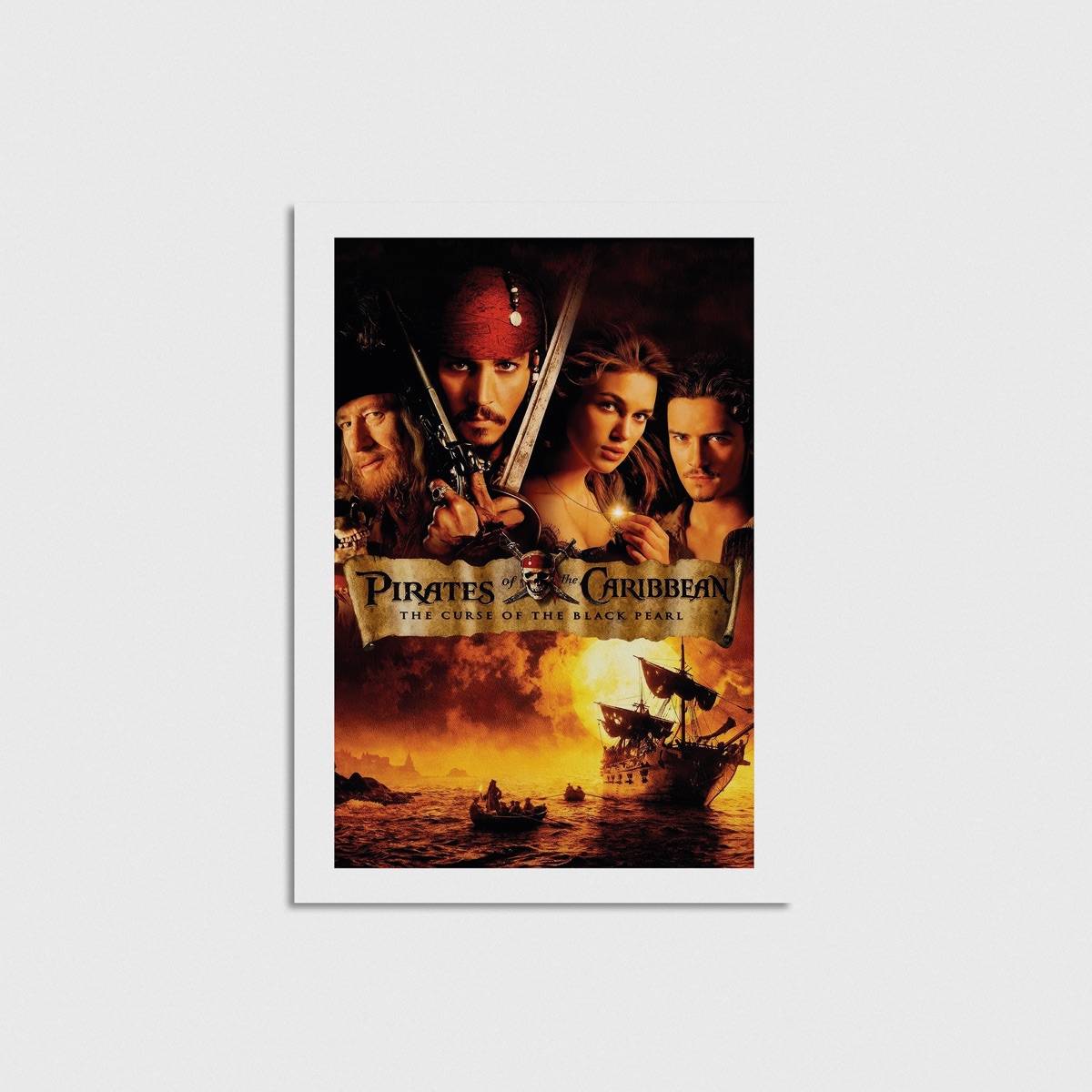 Pirates of the Caribbean The Curse of the Black Pearl film posteri, çerçevesiz poster