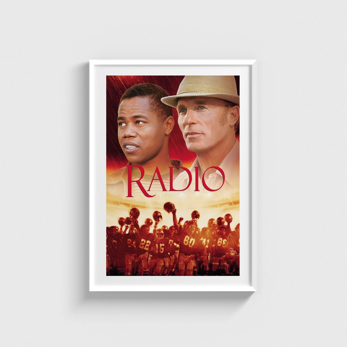 Radio film posteri, beyaz çerçeveli tablo