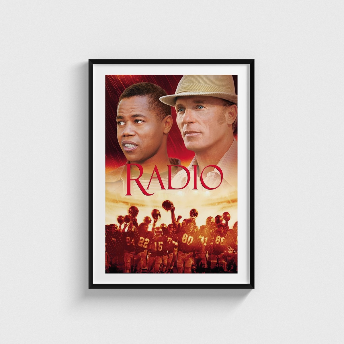 Radio film posteri, siyah çerçeveli tablo