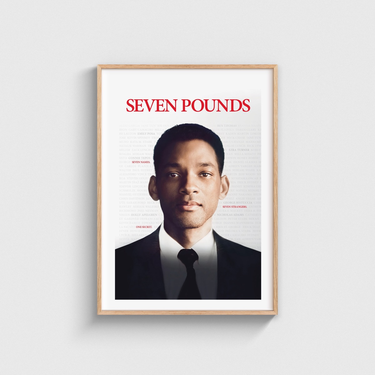 Seven Pounds film posteri, ahşap çerçeveli tablo