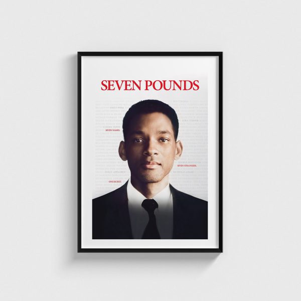 Seven Pounds film posteri, siyah çerçeveli tablo