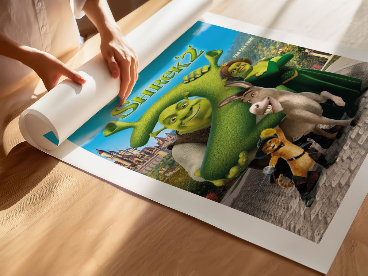 Shrek 2 (2004) Film Posteri, rulo yapılmış çerçevesiz poster