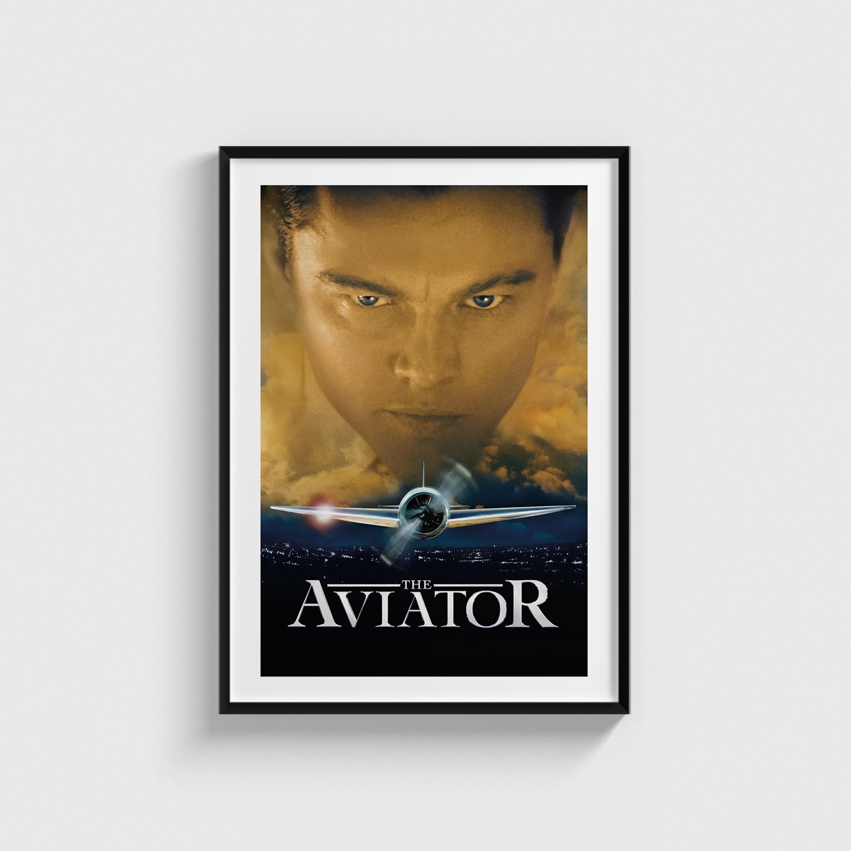 The Aviator film posteri, siyah çerçeveli tablo