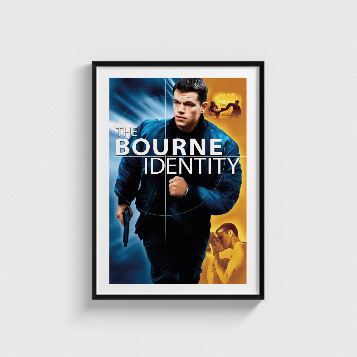 The Bourne Identity film posteri, siyah çerçeveli tablo