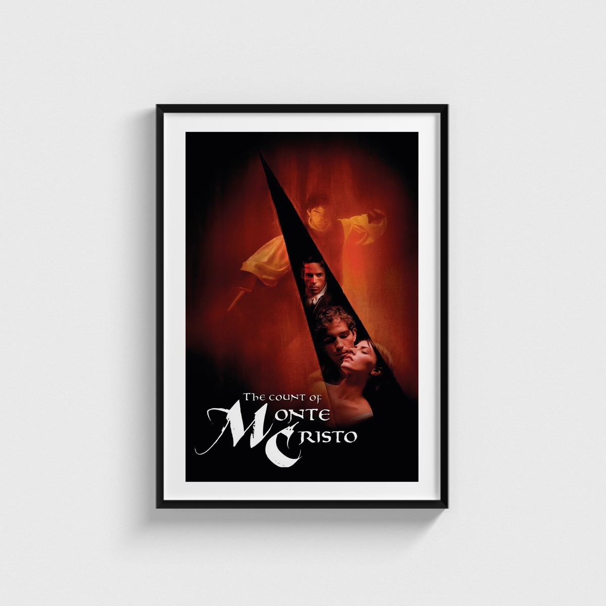 The Count of Monte Cristo film posteri, siyah çerçeveli tablo