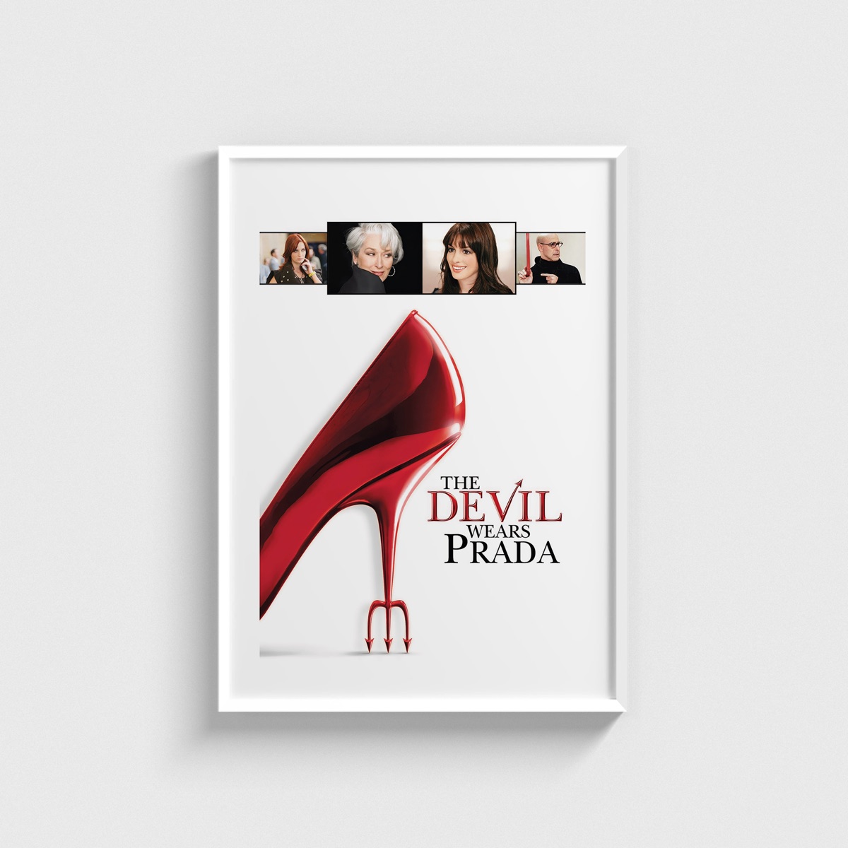 The Devil Wears Prada film posteri, beyaz çerçeveli tablo