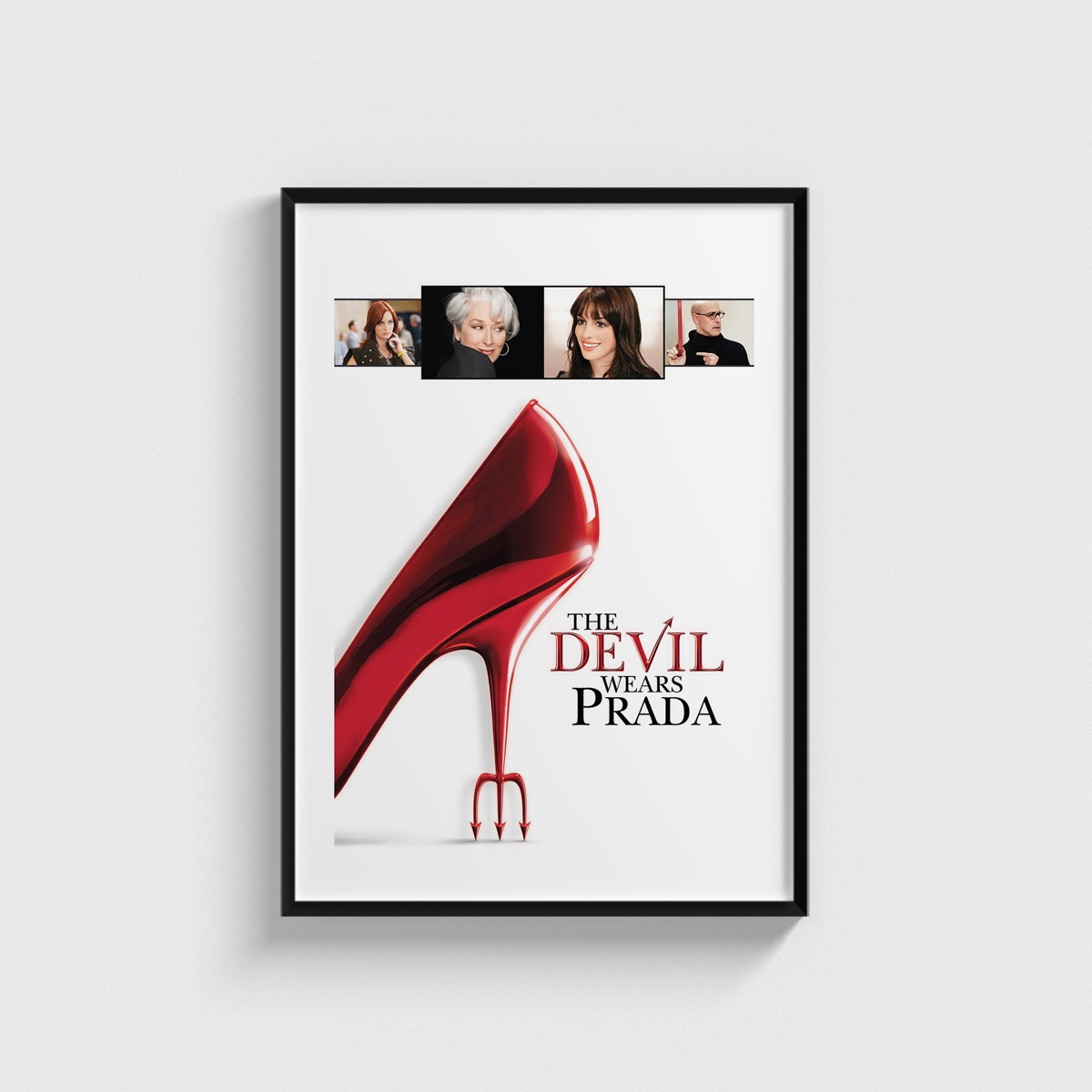 The Devil Wears Prada film posteri, siyah çerçeveli tablo