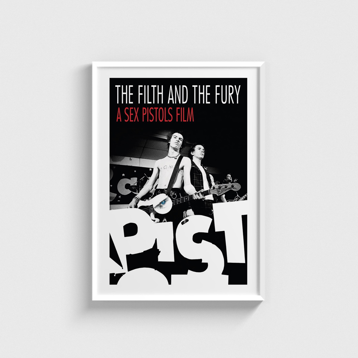 The Filth and the Fury film posteri, beyaz çerçeveli tablo