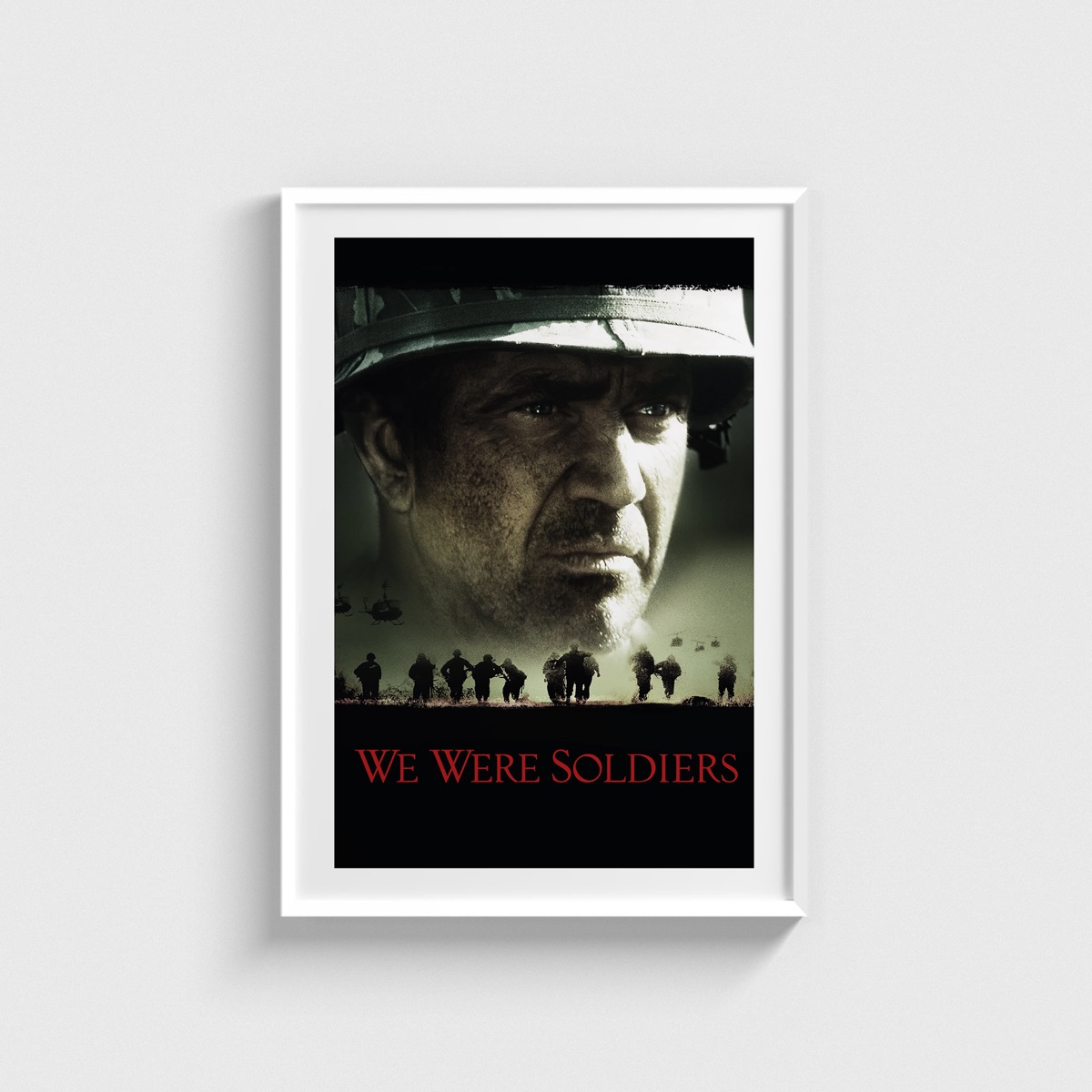We Were Soldiers film posteri, beyaz çerçeveli tablo