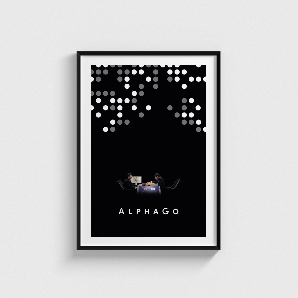AlphaGo film posteri, siyah çerçeveli tablo