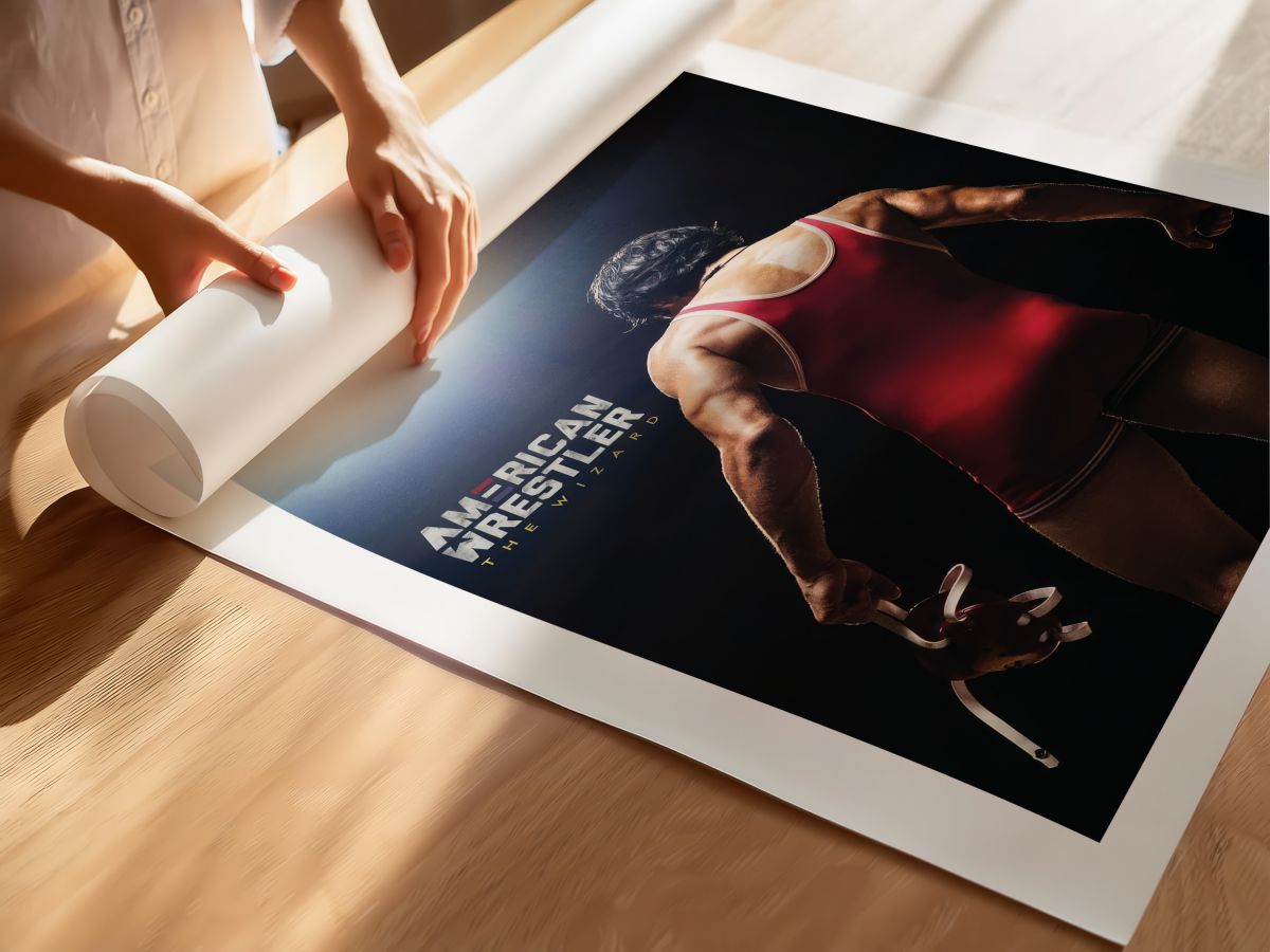 American Wrestler: The Wizard (2017) Film Posteri, rulo yapılmış çerçevesiz poster