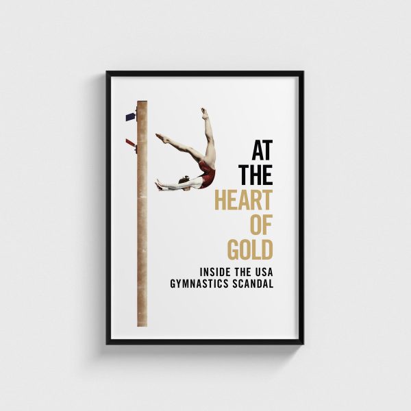 At the Heart of Gold Inside the USA Gymnastics Scandal film posteri, siyah çerçeveli tablo
