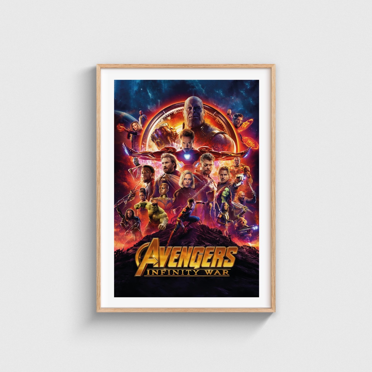 Avengers Infinity War film posteri, ahşap çerçeveli tablo