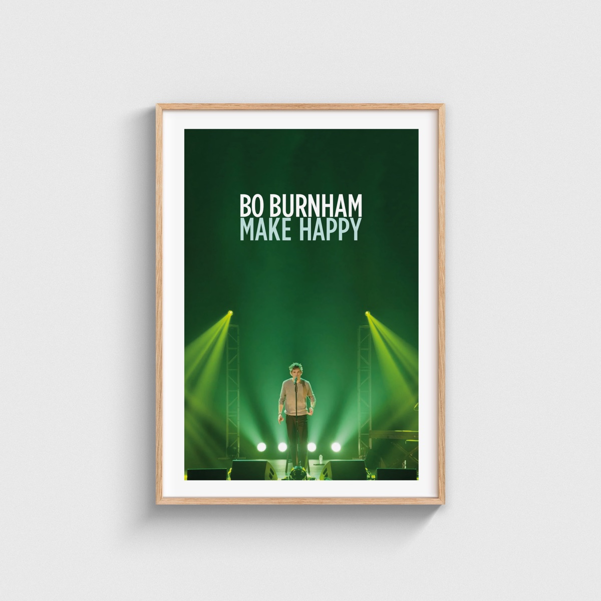 Bo Burnham Make Happy film posteri, ahşap çerçeveli tablo