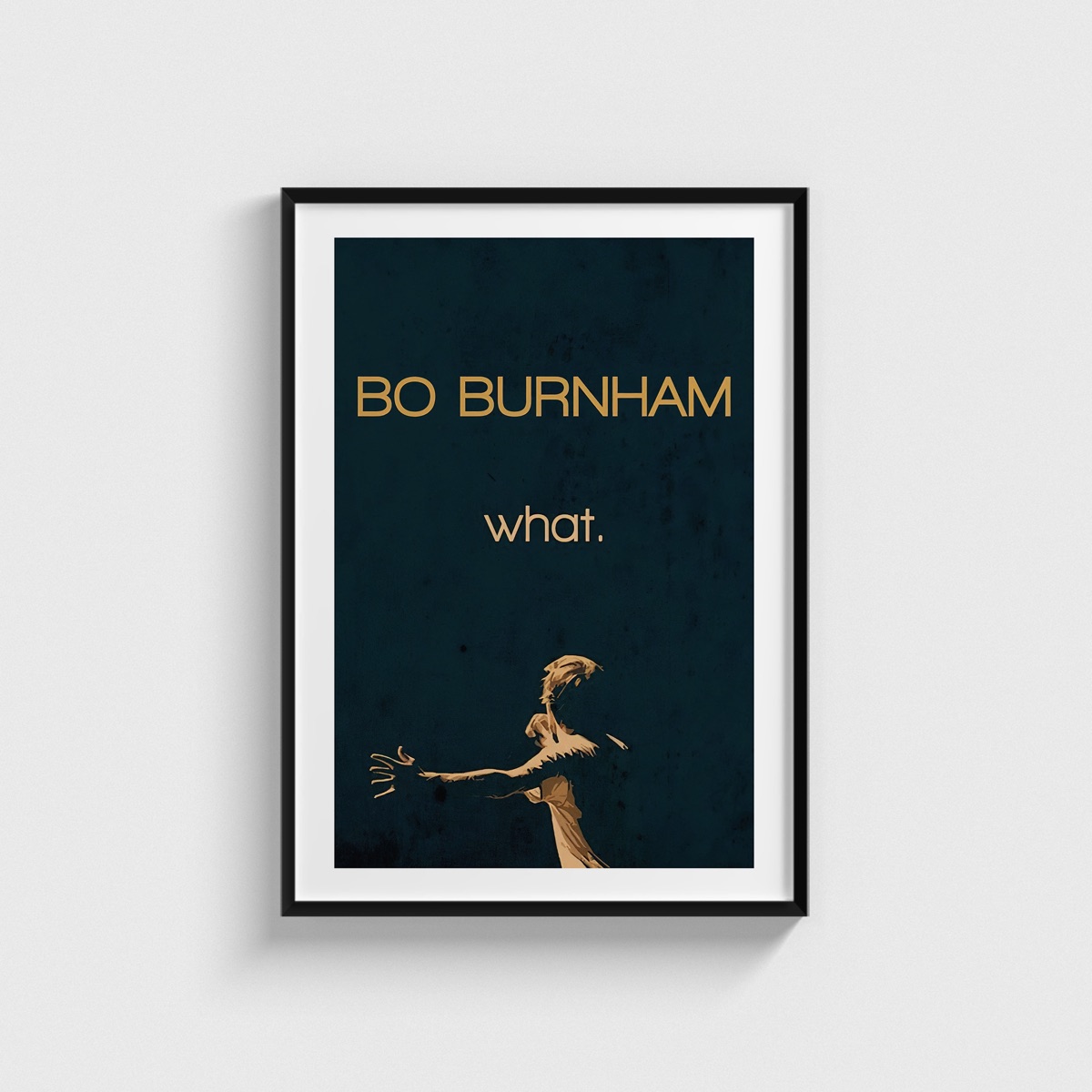 Bo Burnham What. film posteri, siyah çerçeveli tablo