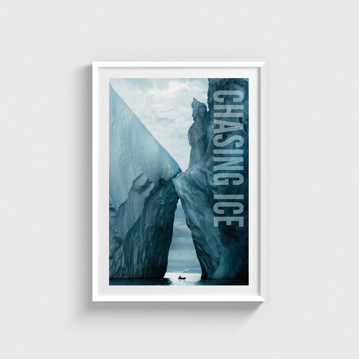 Chasing Ice film posteri, beyaz çerçeveli tablo
