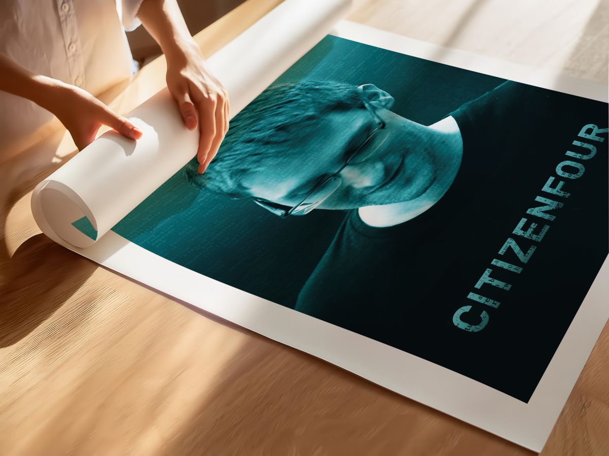 Citizenfour (2014) Film Posteri, rulo yapılmış çerçevesiz poster