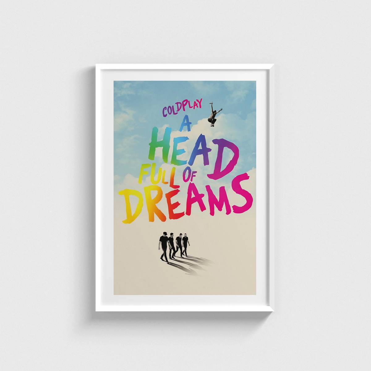 Coldplay A Head Full of Dreams film posteri, beyaz çerçeveli tablo