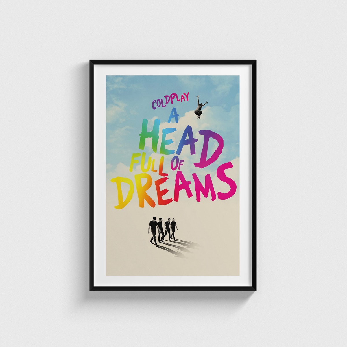 Coldplay A Head Full of Dreams film posteri, siyah çerçeveli tablo