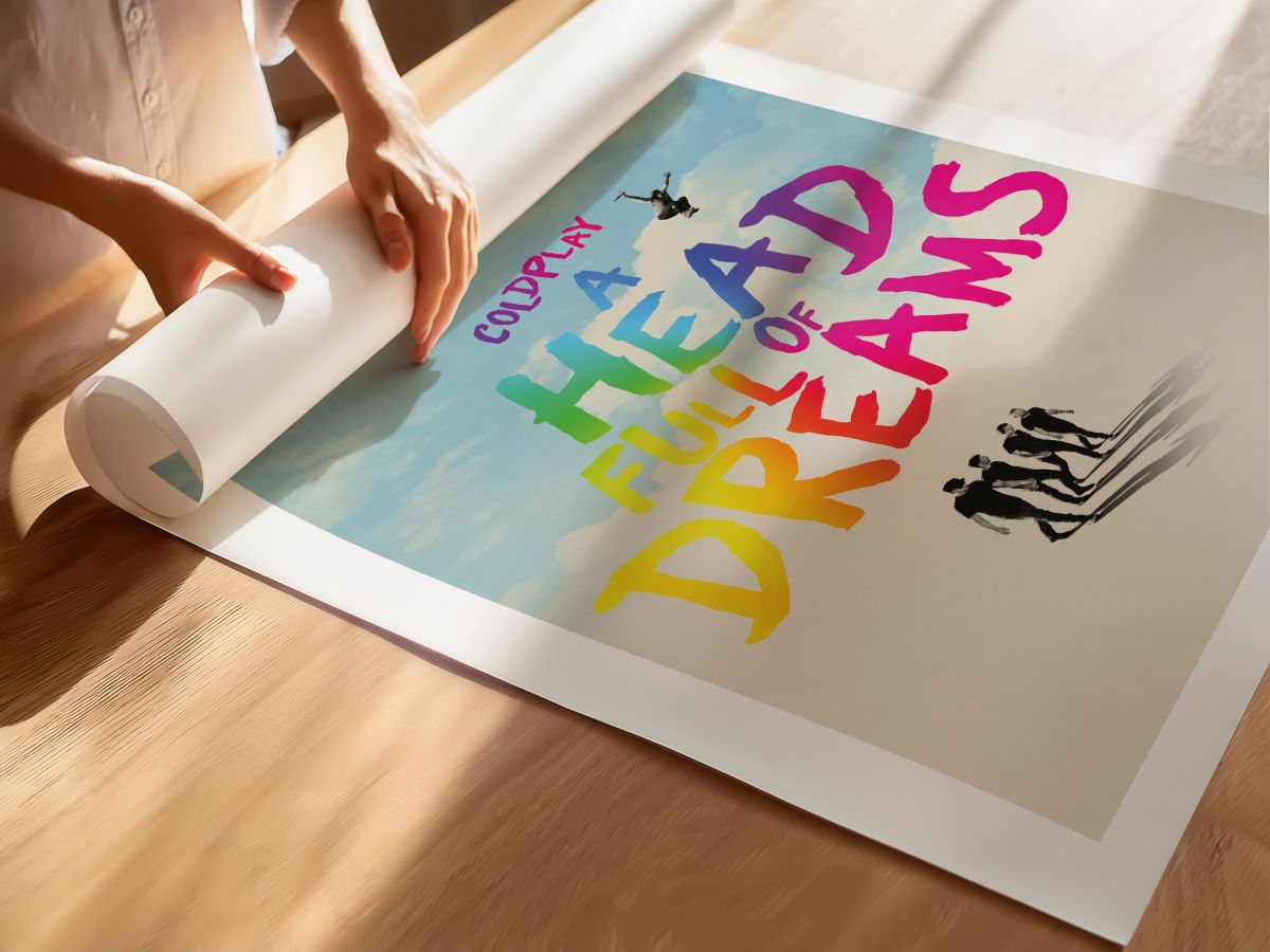 Coldplay: A Head Full of Dreams (2018) Film Posteri, rulo yapılmış çerçevesiz poster