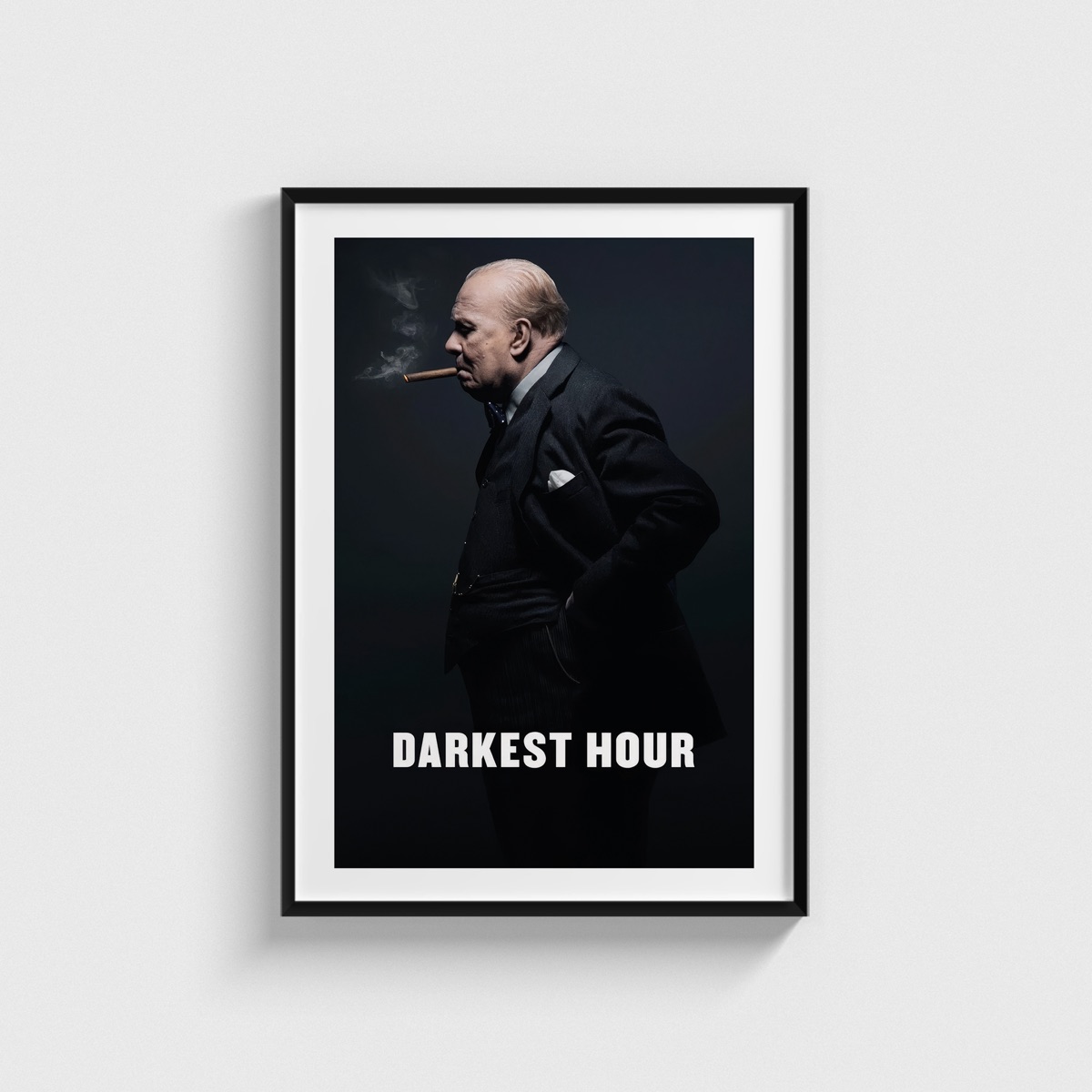Darkest Hour film posteri, siyah çerçeveli tablo
