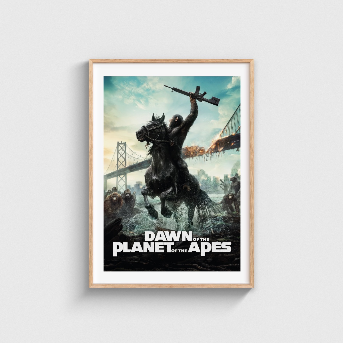 Dawn of the Planet of the Apes film posteri, ahşap çerçeveli tablo