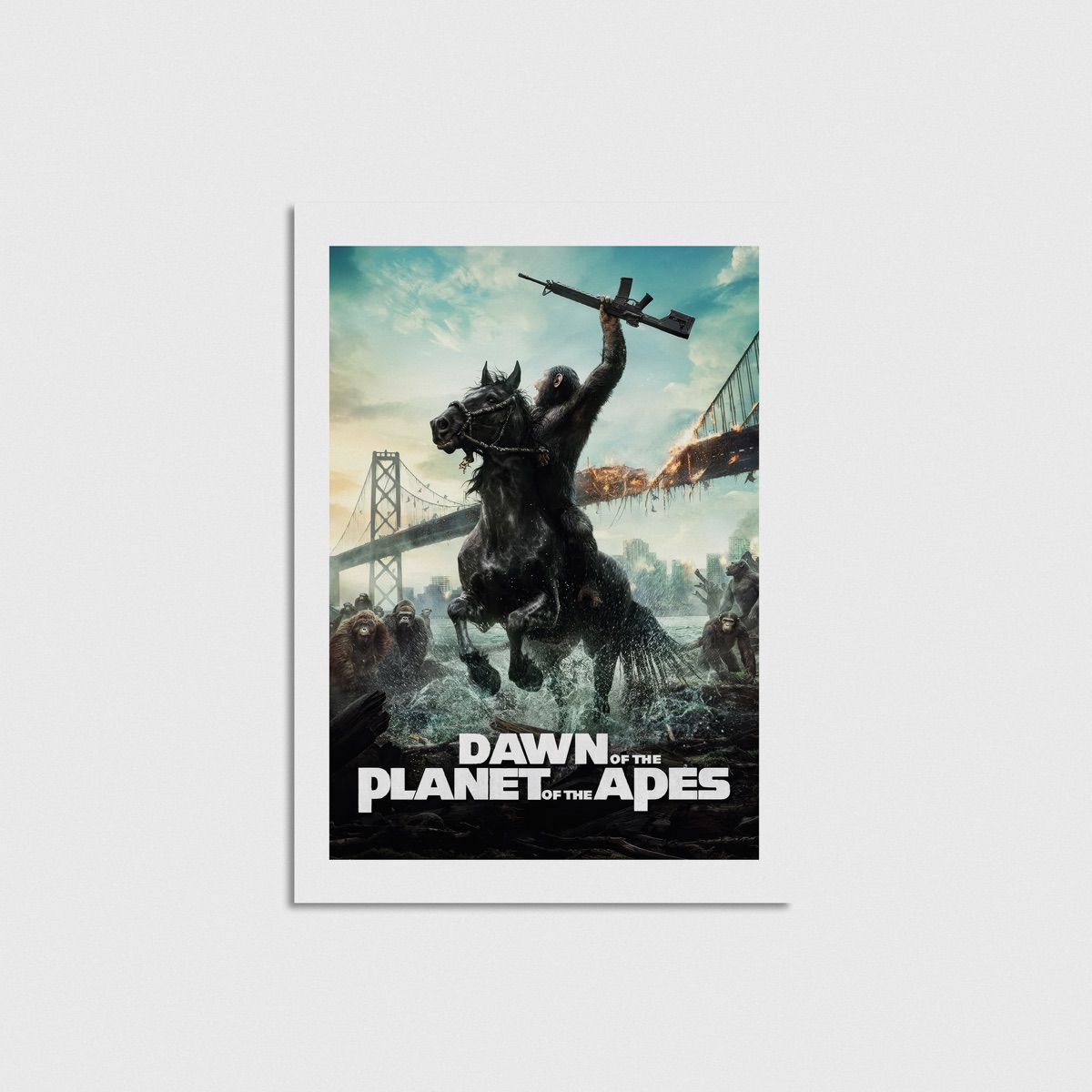 Dawn of the Planet of the Apes film posteri, çerçevesiz poster