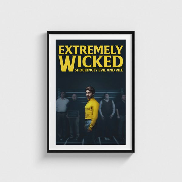Extremely Wicked, Shockingly Evil and Vile film posteri, siyah çerçeveli tablo