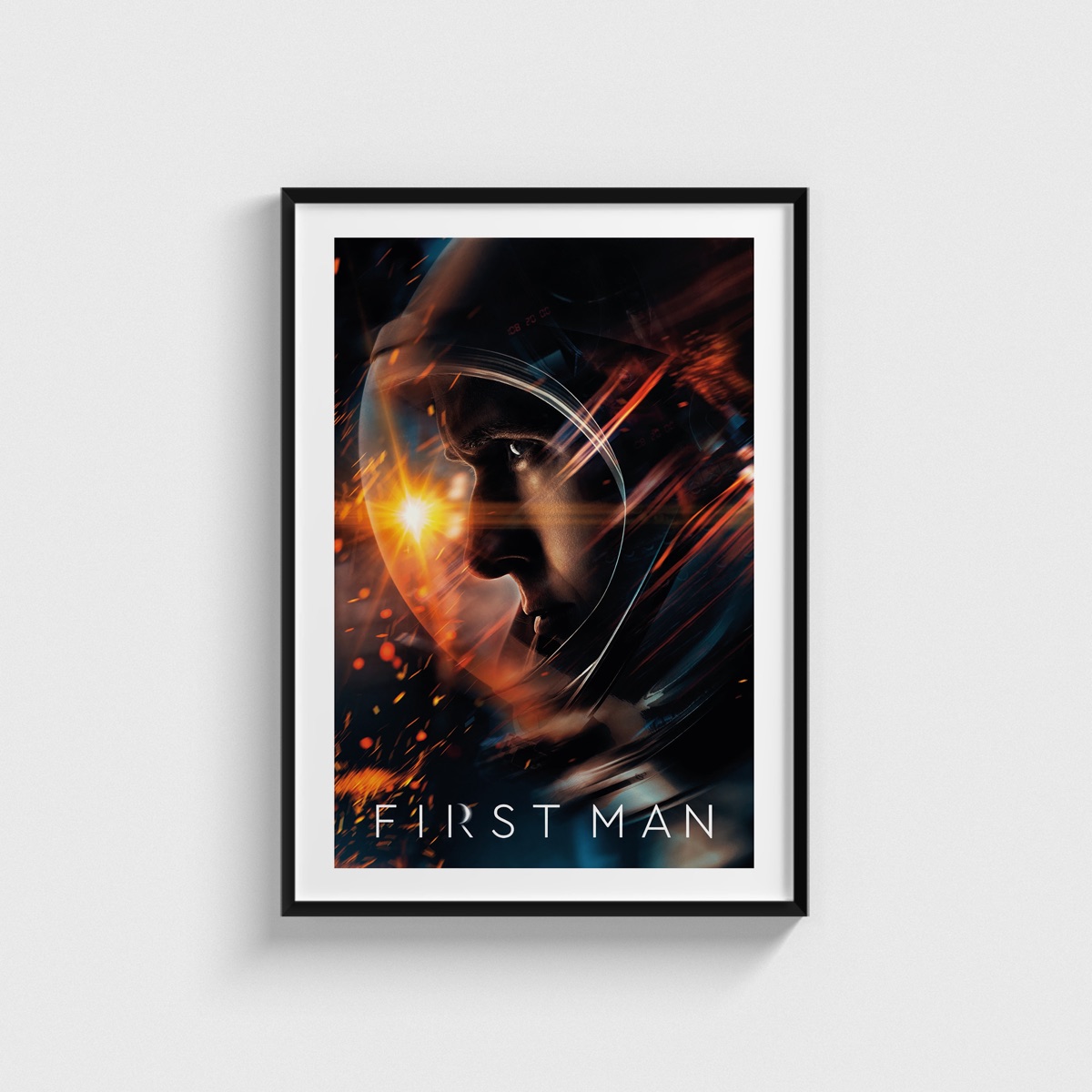 First Man film posteri, siyah çerçeveli tablo