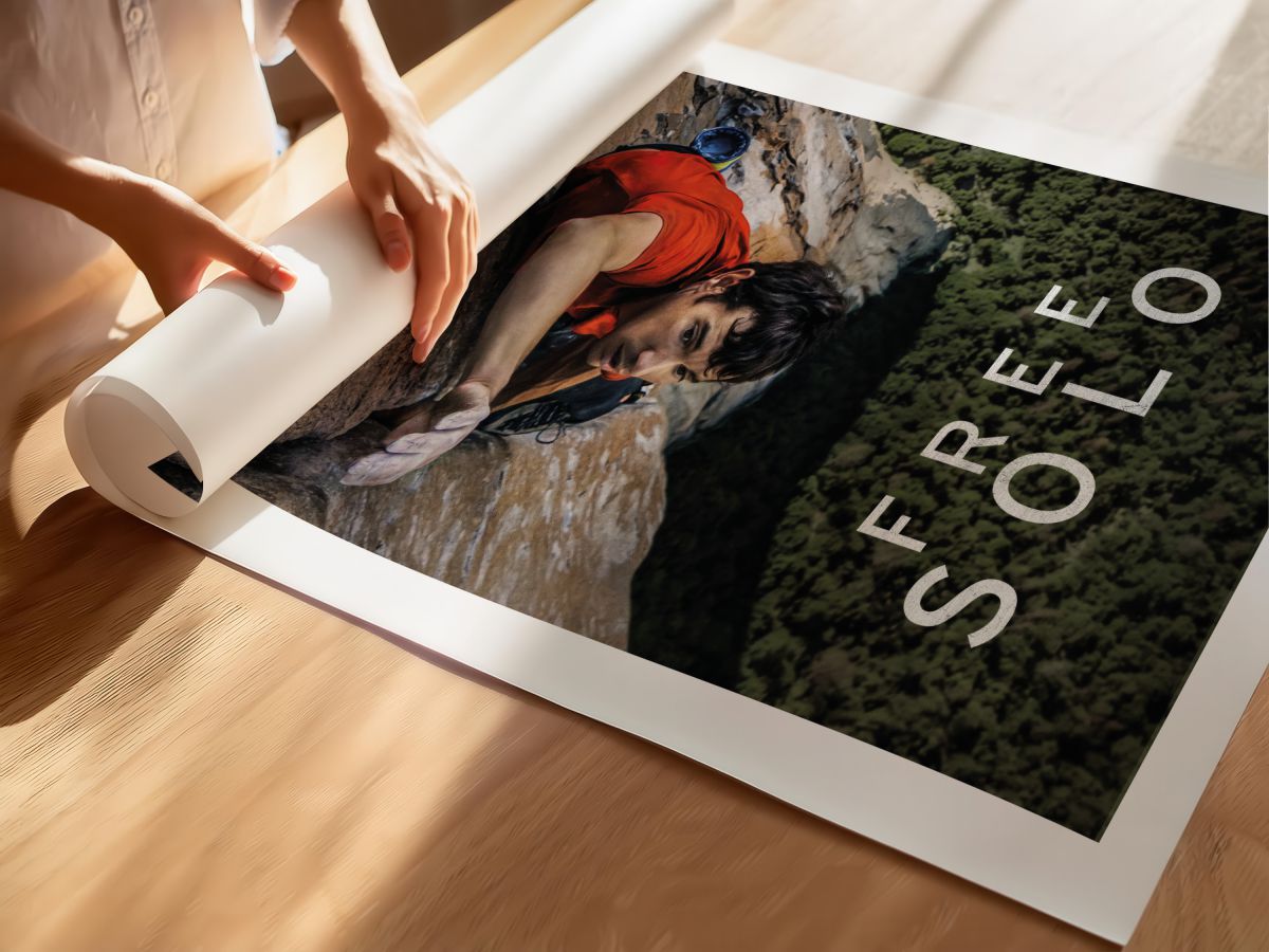 Free Solo (2018) Film Posteri, rulo yapılmış çerçevesiz poster
