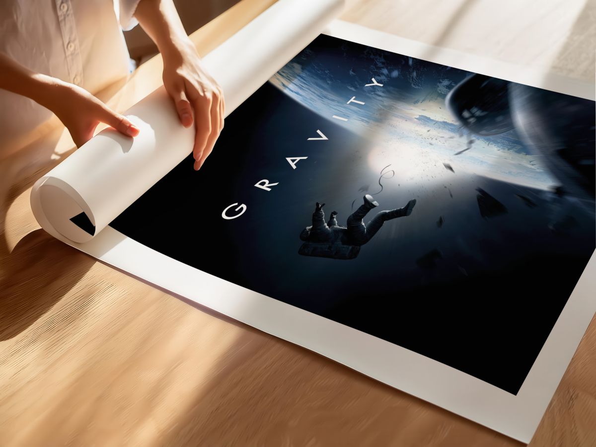 Gravity (2013) Film Posteri, rulo yapılmış çerçevesiz poster