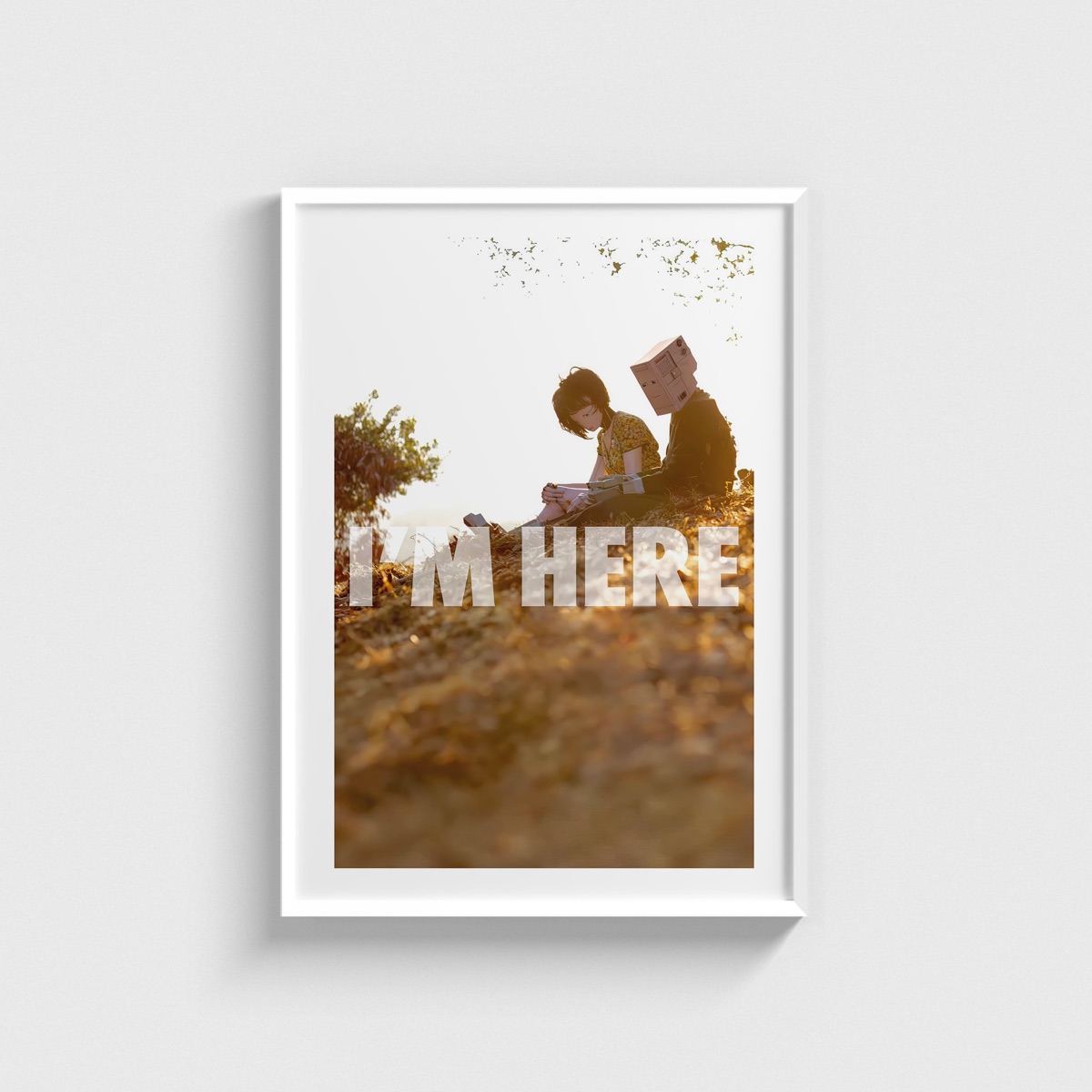 I'm Here film posteri, beyaz çerçeveli tablo