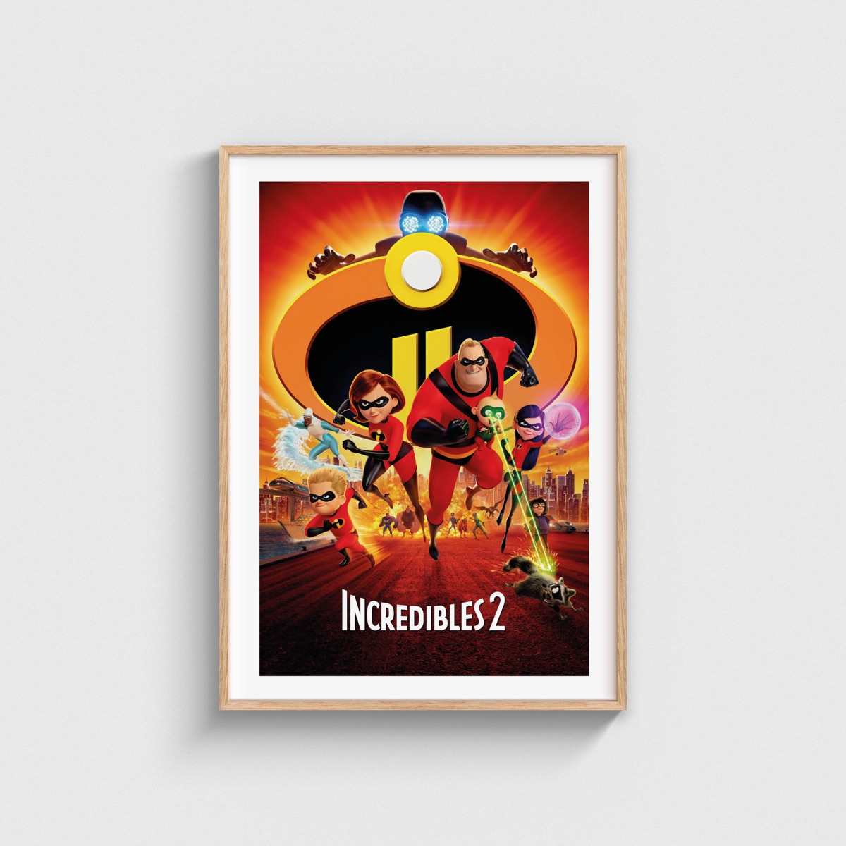 Incredibles 2 film posteri, ahşap çerçeveli tablo