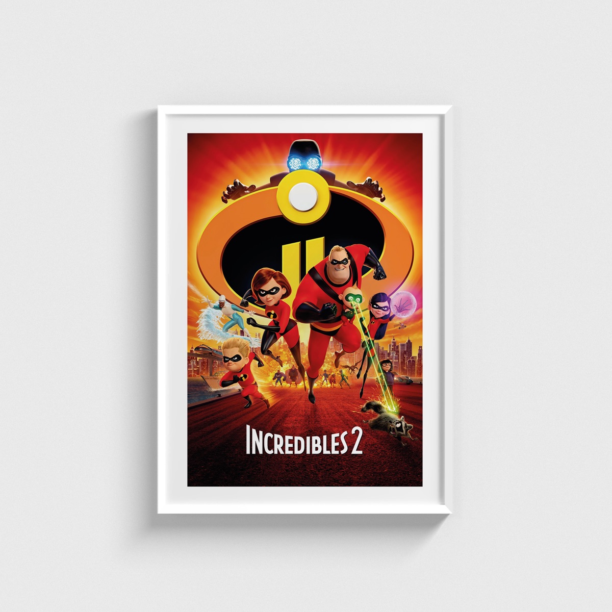 Incredibles 2 film posteri, beyaz çerçeveli tablo